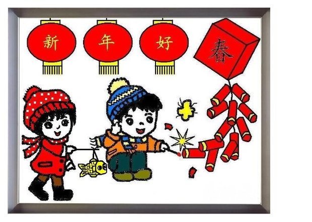 过新年儿童画怎么画