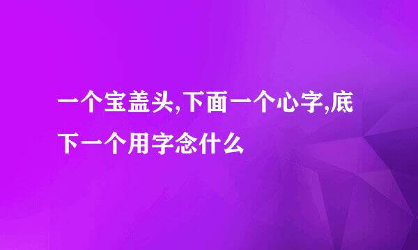 一个宝盖头,下面一个心字,底下一个用字念什么