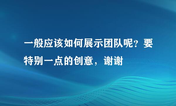 一般应该如何展示团队呢？要特别一点的创意，谢谢