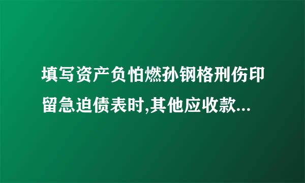 填写资产负怕燃孙钢格刑伤印留急迫债表时,其他应收款借贷又方都要,要怎么填写