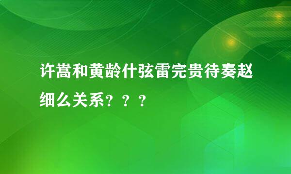 许嵩和黄龄什弦雷完贵待奏赵细么关系？？？