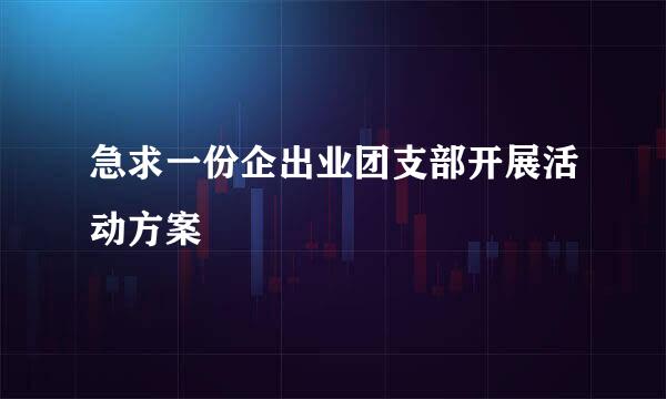 急求一份企出业团支部开展活动方案