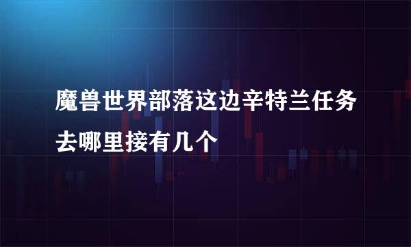 魔兽世界部落这边辛特兰任务去哪里接有几个