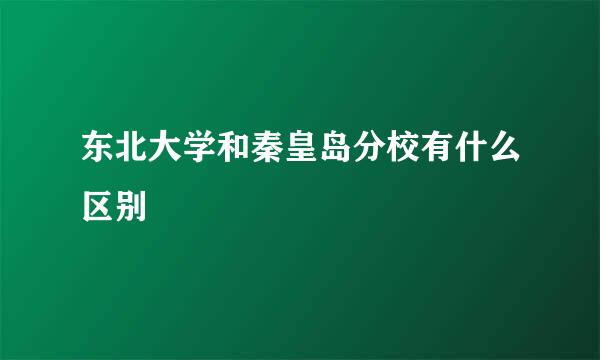 东北大学和秦皇岛分校有什么区别