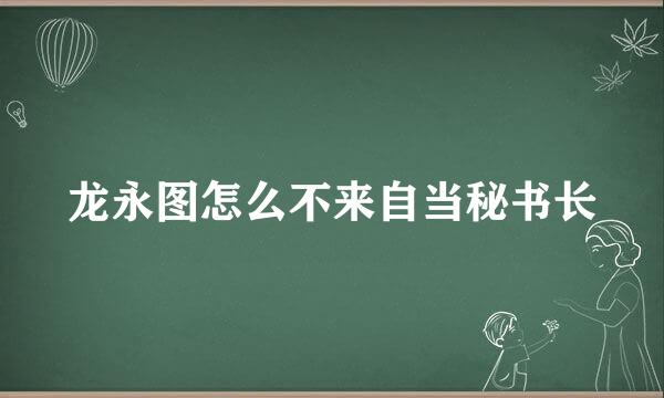 龙永图怎么不来自当秘书长