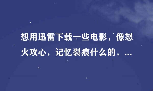 想用迅雷下载一些电影，像怒火攻心，记忆裂痕什么的，去哪里能找到下载链接呢？