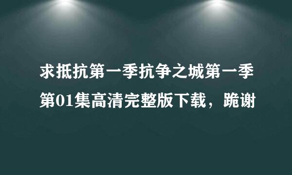 求抵抗第一季抗争之城第一季第01集高清完整版下载，跪谢