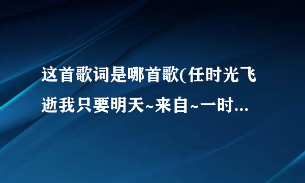 这首歌词是哪首歌(任时光飞逝我只要明天~来自~一时刻与你分想~~360问答~~)