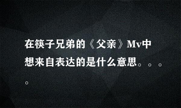 在筷子兄弟的《父亲》Mv中想来自表达的是什么意思。。。。