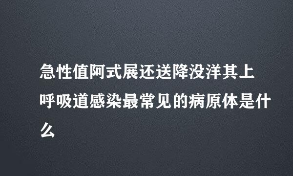 急性值阿式展还送降没洋其上呼吸道感染最常见的病原体是什么