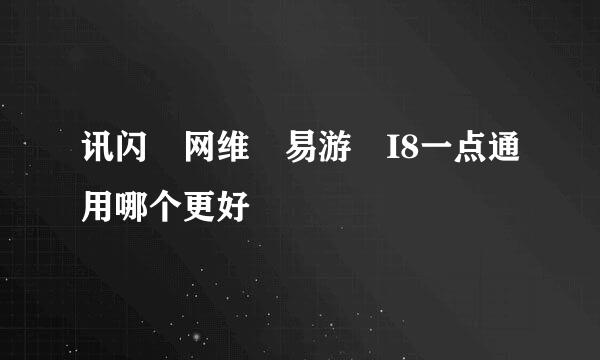 讯闪 网维 易游 I8一点通用哪个更好