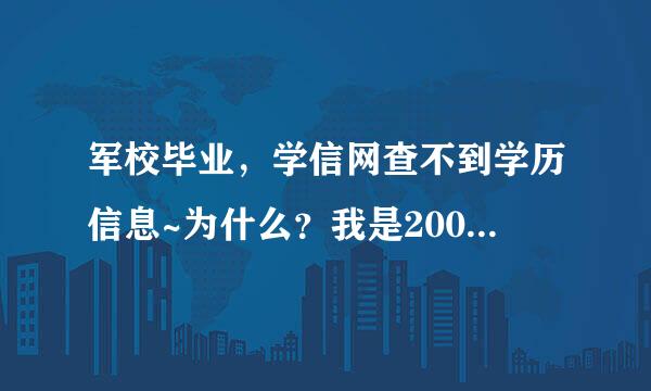 军校毕业，学信网查不到学历信息~为什么？我是2003年毕业的，现已转业。