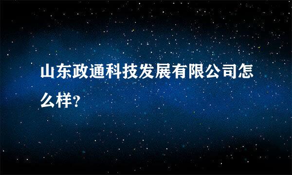 山东政通科技发展有限公司怎么样？