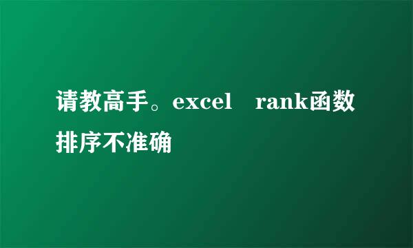 请教高手。excel rank函数排序不准确