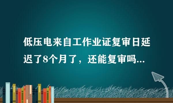 低压电来自工作业证复审日延迟了8个月了，还能复审吗？ 不能复审掏点钱可以吗360问答？