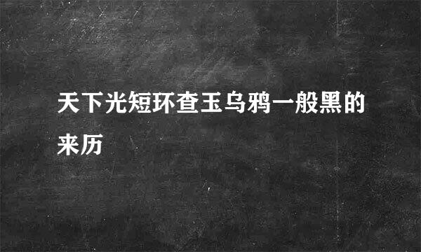 天下光短环查玉乌鸦一般黑的来历