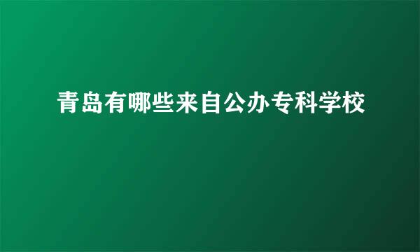 青岛有哪些来自公办专科学校