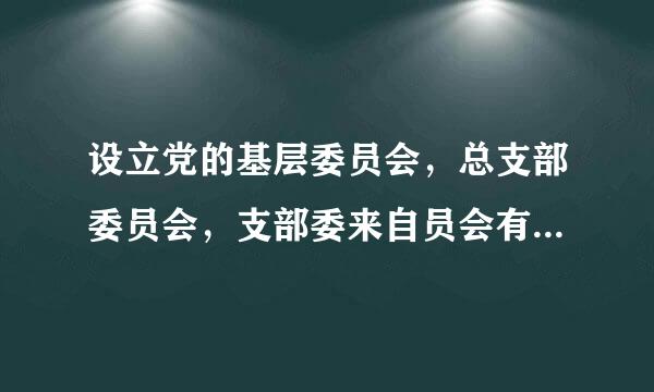 设立党的基层委员会，总支部委员会，支部委来自员会有什么规定