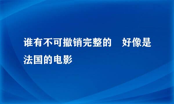 谁有不可撤销完整的 好像是法国的电影