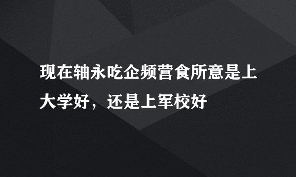 现在轴永吃企频营食所意是上大学好，还是上军校好