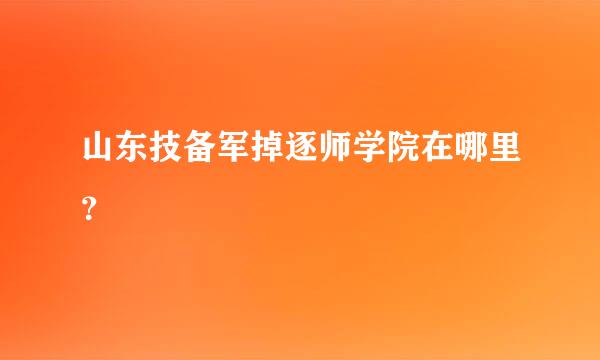 山东技备军掉逐师学院在哪里？