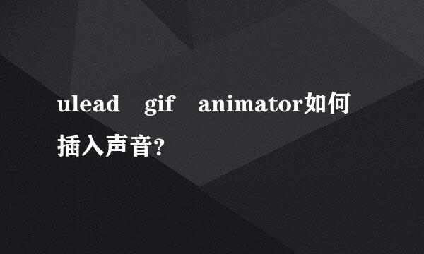 ulead gif animator如何插入声音？