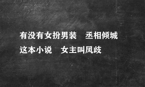 有没有女扮男装 丞相倾城 这本小说 女主叫凤歧