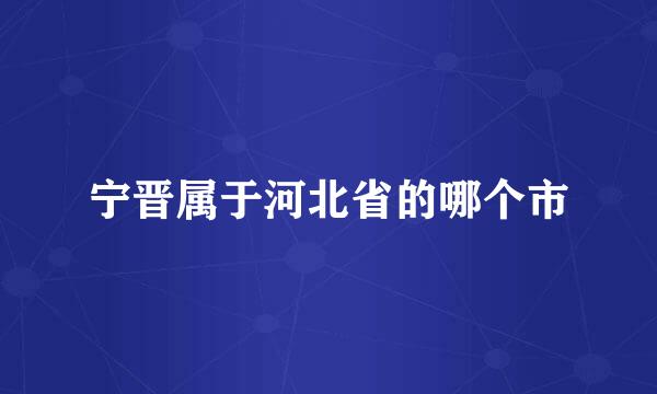 宁晋属于河北省的哪个市