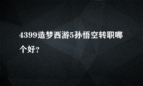 4399造梦西游5孙悟空转职哪个好？