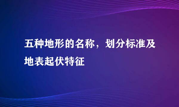 五种地形的名称，划分标准及地表起伏特征