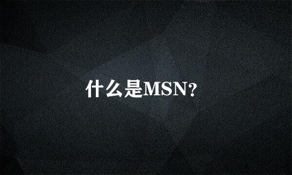 什么是MSN？