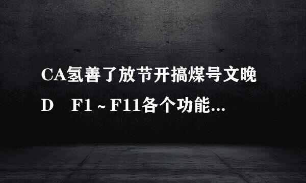 CA氢善了放节开搞煤号文晚D F1～F11各个功能键的用途是什么？