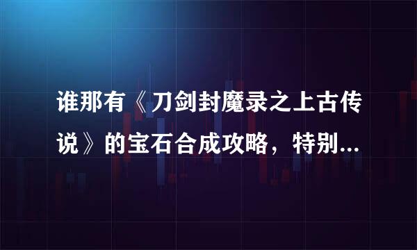 谁那有《刀剑封魔录之上古传说》的宝石合成攻略，特别是10级以上宝石的合成秘籍