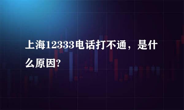 上海12333电话打不通，是什么原因?