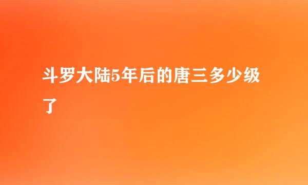 斗罗大陆5年后的唐三多少级了