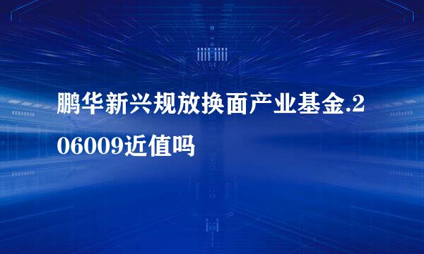 鹏华新兴规放换面产业基金.206009近值吗