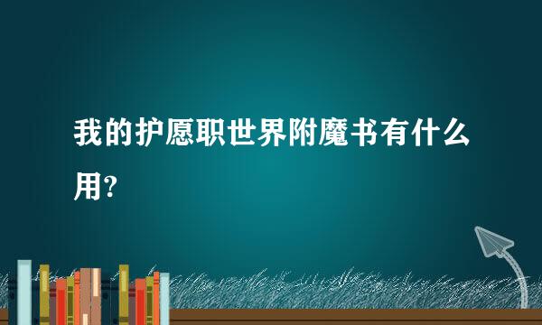 我的护愿职世界附魔书有什么用?