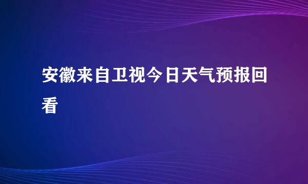 安徽来自卫视今日天气预报回看