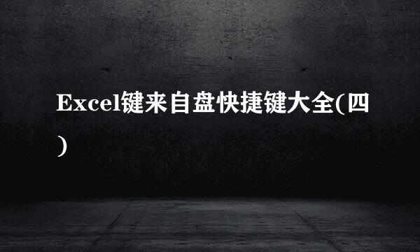 Excel键来自盘快捷键大全(四)