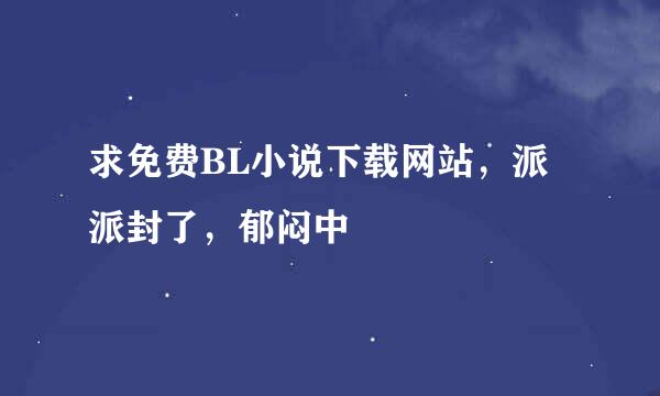 求免费BL小说下载网站，派派封了，郁闷中