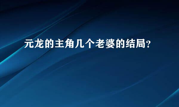 元龙的主角几个老婆的结局？