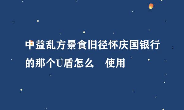 中益乱方景食旧径怀庆国银行的那个U盾怎么 使用