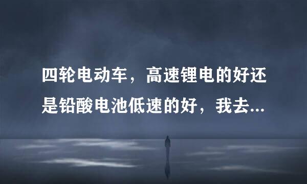 四轮电动车，高速锂电的好还是铅酸电池低速的好，我去单位4来自公里。县城