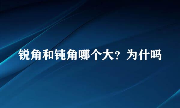 锐角和钝角哪个大？为什吗