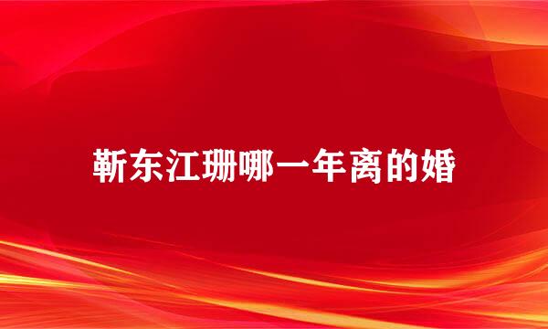 靳东江珊哪一年离的婚