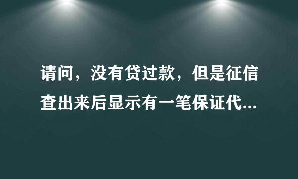 请问，没有贷过款，但是征信查出来后显示有一笔保证代偿信息是怎么回事呢？