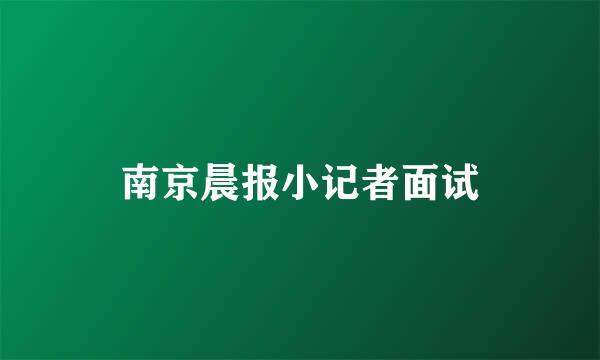 南京晨报小记者面试