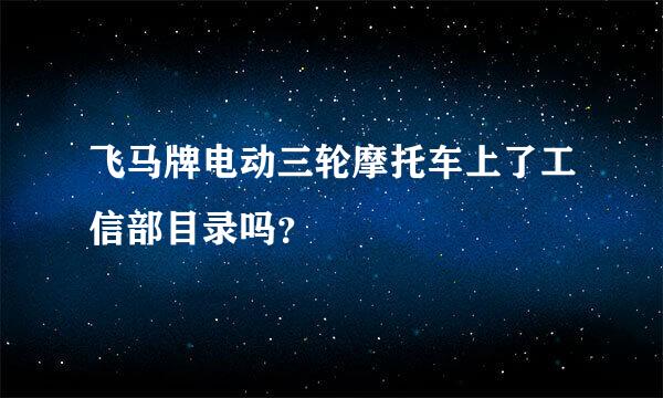 飞马牌电动三轮摩托车上了工信部目录吗？