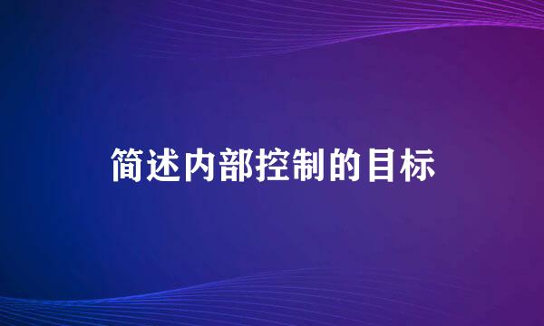 简述内部控制的目标