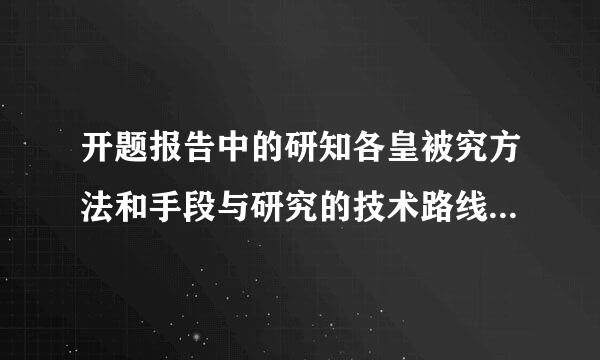 开题报告中的研知各皇被究方法和手段与研究的技术路线有什么区别？